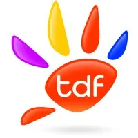 Voici le logo de la marque T D F qui représente son identité graphique.