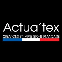 Voici le logo de la marque ACTUA'TEX qui représente son identité graphique.
