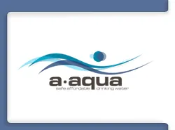 Voici le logo de la marque A.AQUA qui représente son identité graphique.