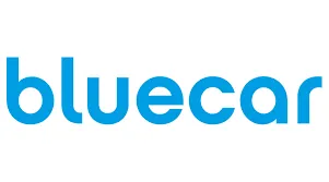 Voici le logo de la marque BLUECAR qui représente son identité graphique.