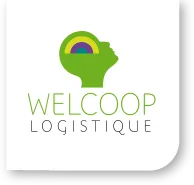 Voici le logo de la marque WELCOOP LOGISTIQUE qui représente son identité graphique.