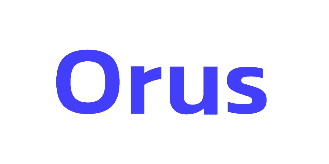 Voici le logo de la marque ORUS qui représente son identité graphique.